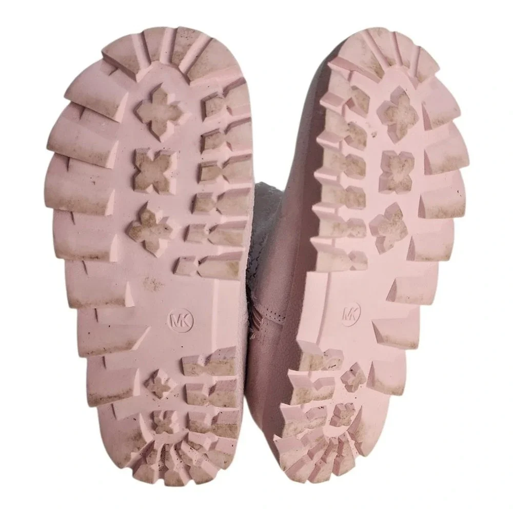 Michael Kors Payson Boots Kids Size 13 Pink Faux Fur Winter Designer Metallic MK